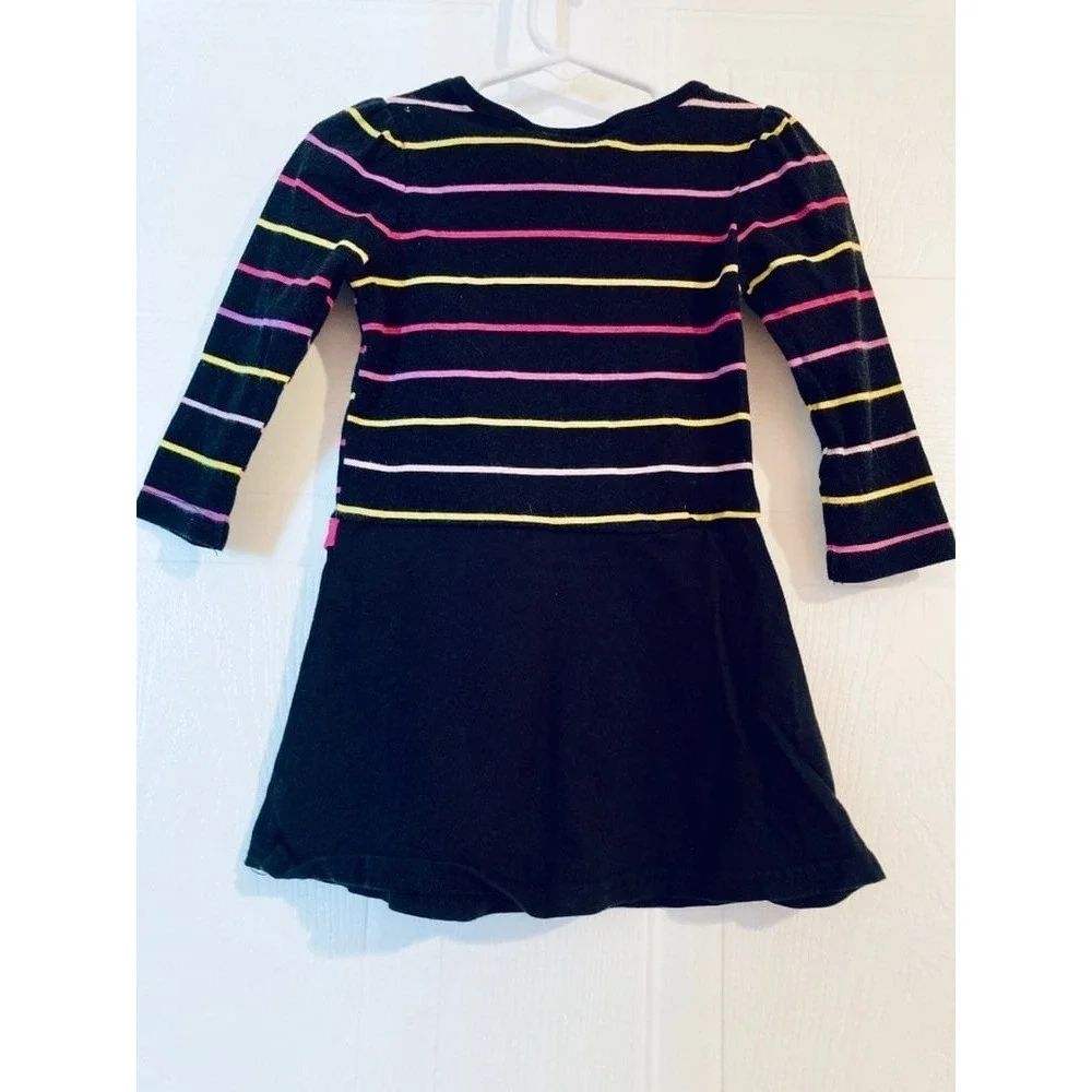 Hello‎ Kitty Sanrio Dress Toddler Girls 24M Black Striped Glitter Graphic Belted
